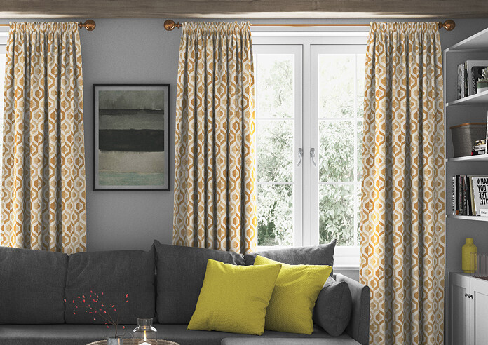 Gusta, Ochre - Made to Measure Curtains - Image 3